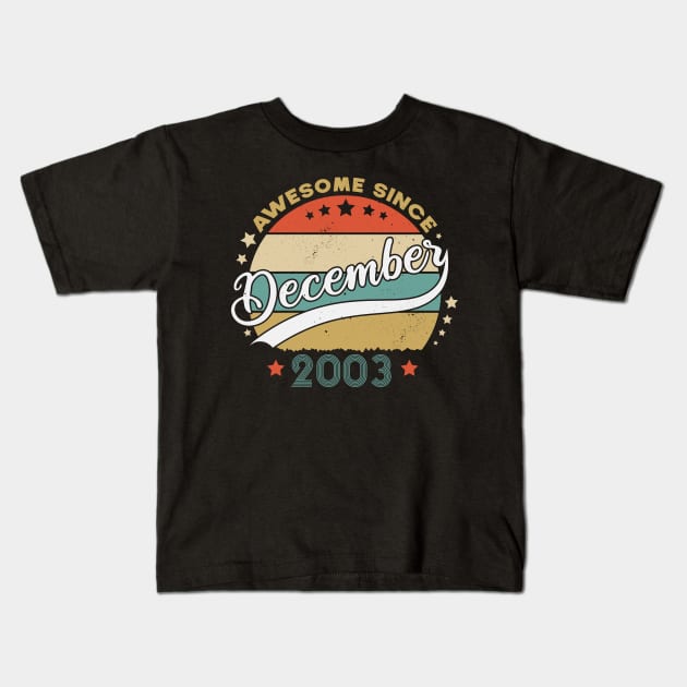 Awesome Since December 2003 Birthday Retro Sunset Vintage Kids T-Shirt by SbeenShirts